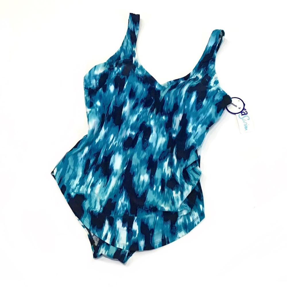 NWT S4A Padded V-Neck Ruched Monokini